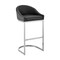 Armen Living Atherik Bar Stool in Brushed Stainless Steel with Black Faux Leather 840254335813 - alternate 1